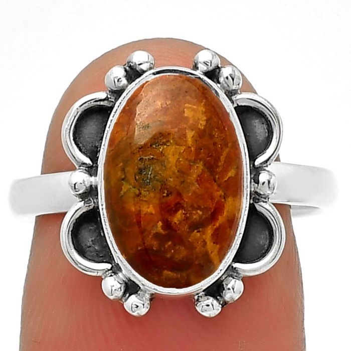 Natural Rare Cady Mountain Agate Ring size-7 SDR185295 R-1103, 8x12 mm