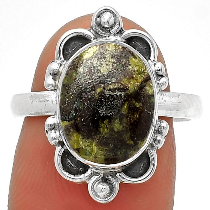 Dragon Blood Stone - South Africa Ring size-7.5 SDR185313 R-1103, 9x12 mm