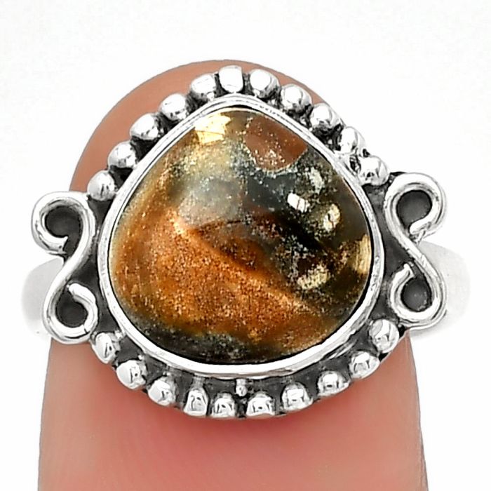 Natural Tabu Jasper Ring size-7 SDR185396 R-1120, 11x11 mm