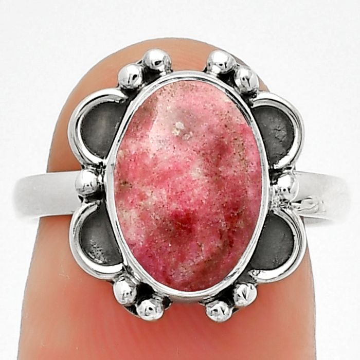 Natural Pink Thulite - Norway Ring size-7 SDR185428 R-1103, 8x12 mm