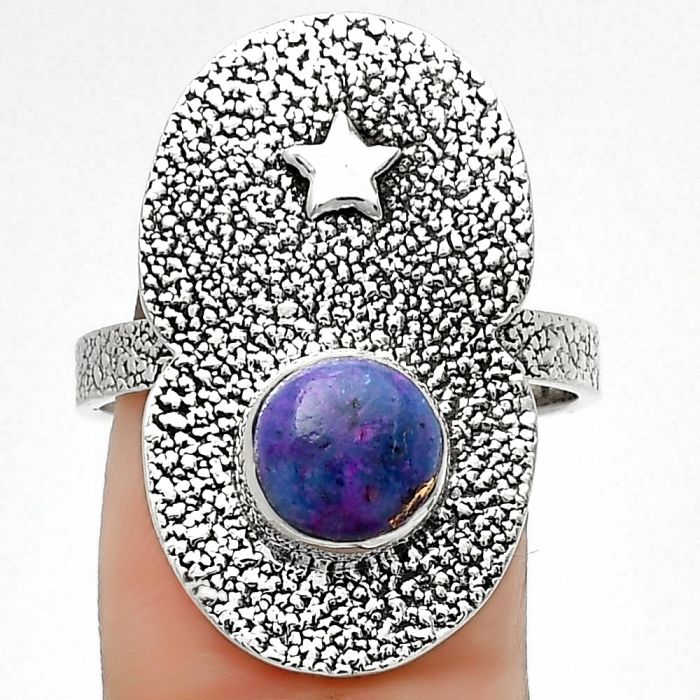 Star - Natural Copper Purple Turquoise Ring size-9 SDR185449 R-1290, 8x8 mm