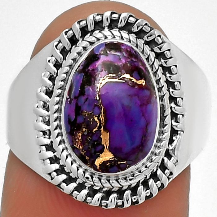 Copper Purple Turquoise - Arizona Ring size-8 SDR185628 R-1279, 8x11 mm