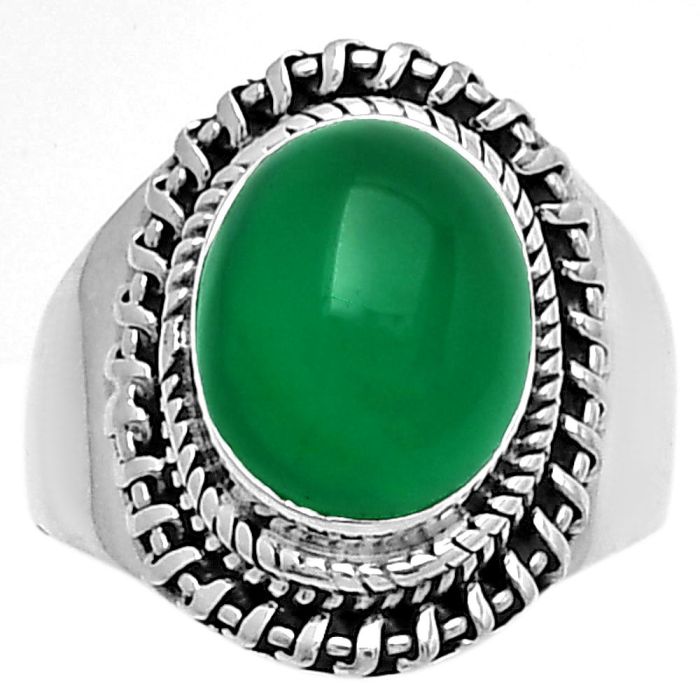 Natural Green Onyx Ring size-8 SDR185635 R-1279, 9x11 mm