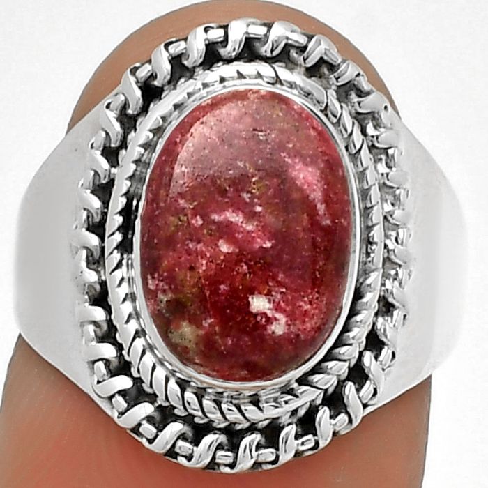 Natural Pink Thulite - Norway Ring size-7.5 SDR185643 R-1279, 8x11 mm