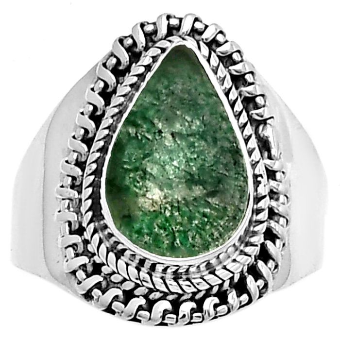 Natural Green Aventurine Ring size-8 SDR185648 R-1279, 8x13 mm