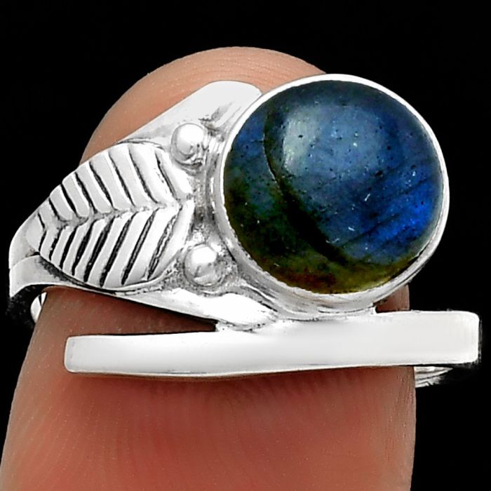 Natural Blue Labradorite - Madagascar Ring size-8 SDR185714 R-1410, 9x9 mm