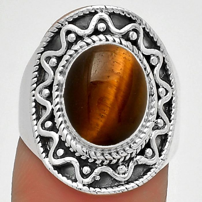 Natural Tiger Eye - Africa Ring size-7 SDR185732 R-1501, 9x11 mm