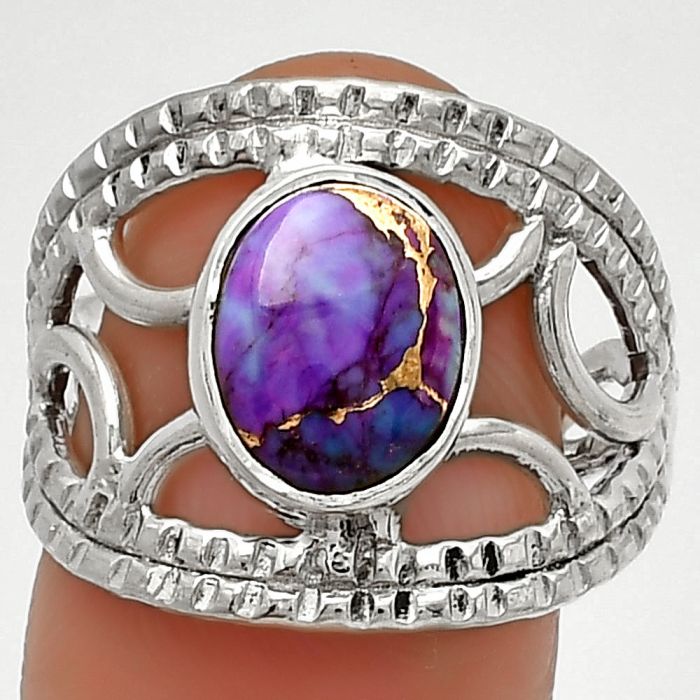 Copper Purple Turquoise - Arizona Ring size-8 SDR185892 R-1133, 8x10 mm