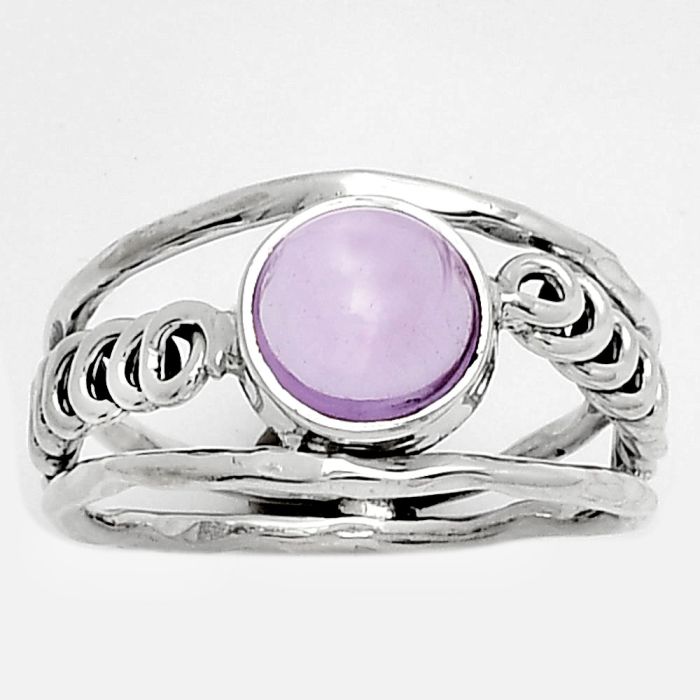 Rose De France Amethyst Cab - Brazil Ring size-8 SDR185995 R-1136, 8x8 mm