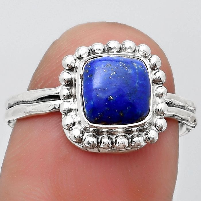 Natural Lapis Lazuli - Afghanistan Ring size-8 SDR186521 R-1071, 7x7 mm