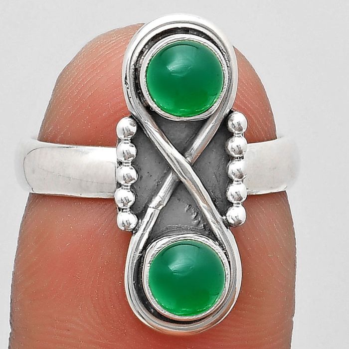 Natural Green Onyx Ring size-7 SDR186711 R-1516, 5x5 mm