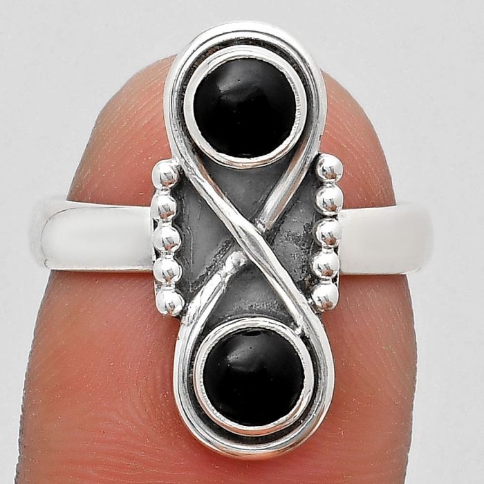 Natural Black Onyx - Brazil Ring size-8 SDR186715 R-1516, 6x6 mm