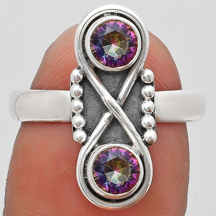 Natural Mystic Topaz Ring size-7 SDR186737 R-1516, 5x5 mm