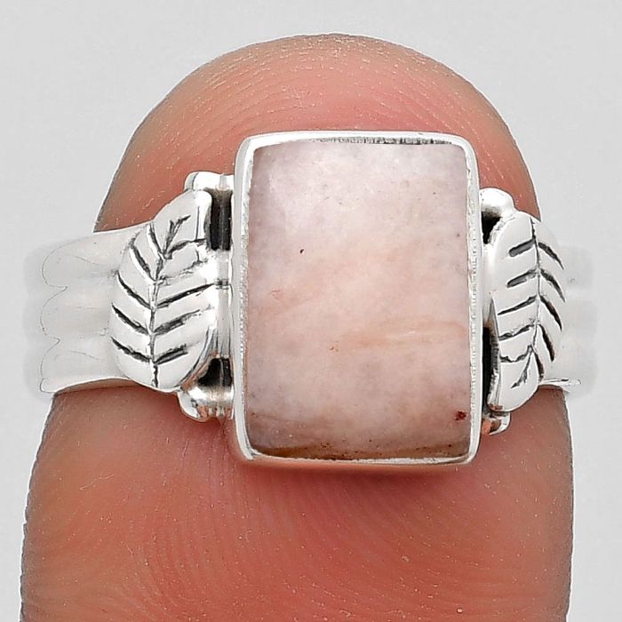 Natural Pink Scolecite Ring size-7 SDR186810 R-1261, 8x11 mm