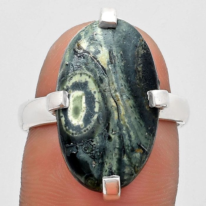 Natural Star Galaxy Jasper Ring size-7.5 SDR187017 R-1089, 12x20 mm