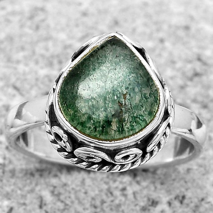 Natural Green Aventurine Ring size-7 SDR187412 R-1196, 10x11 mm