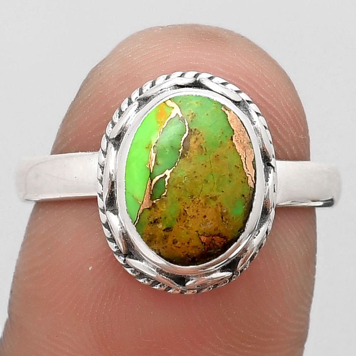 Copper Green Turquoise - Arizona Ring size-8 SDR187425 R-1196, 8x10 mm