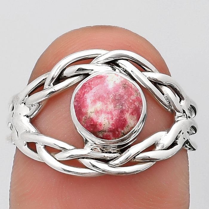 Natural Pink Thulite - Norway Ring size-8 SDR187467 R-1134, 7x7 mm