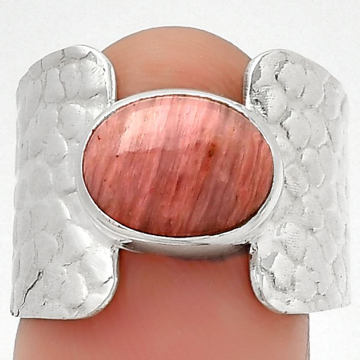 Natural Pink Tulip Quartz Ring size-8 SDR188356 R-1450, 8x11 mm