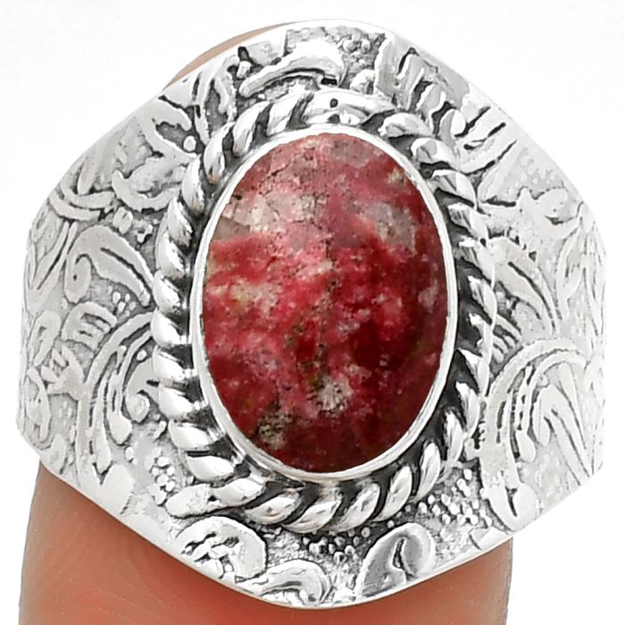 Natural Pink Thulite - Norway Ring size-9.5 SDR188540 R-1538, 8x12 mm