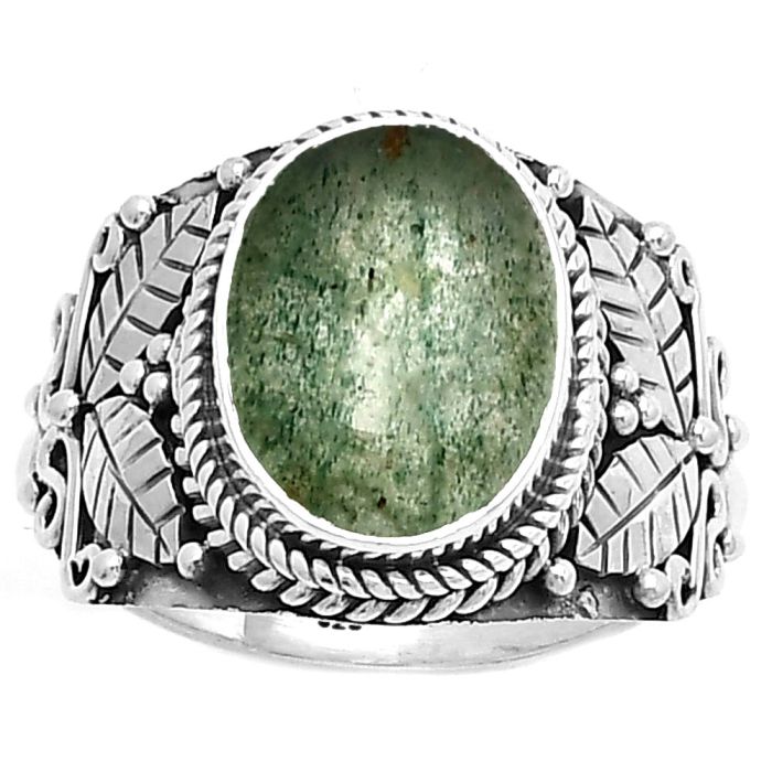 Southwest Design - Green Aventurine Ring size-9 SDR188558 R-1387, 10x14 mm