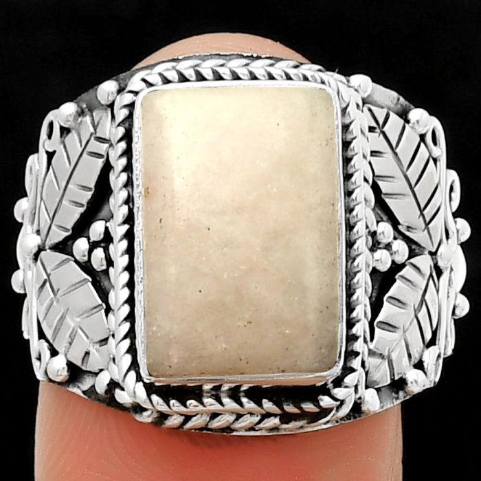 Southwest Design - Pink Scolecite Ring size-7.5 SDR188590 R-1387, 9x13 mm