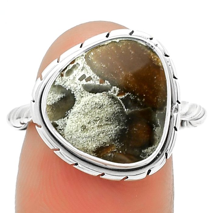 Natural Tabu Jasper Ring size-8 SDR188937 R-1011, 13x13 mm