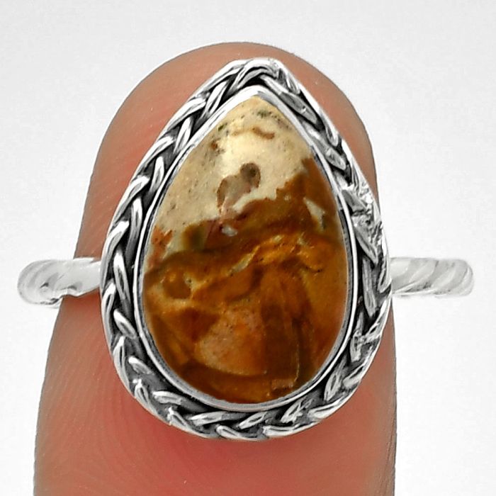 Natural Outback Jasper Ring size-8 SDR188983 R-1142, 9x14 mm