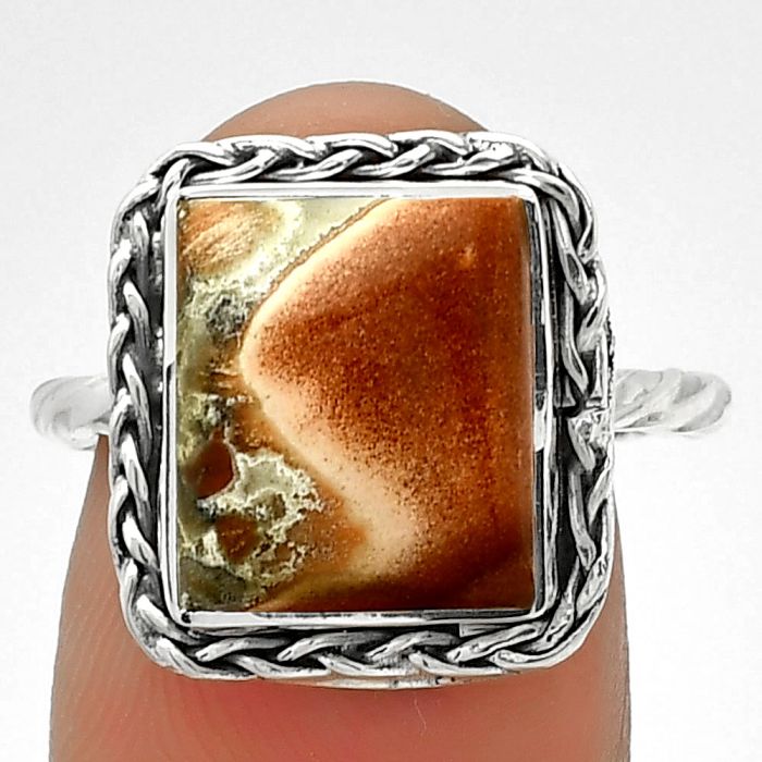 Natural Tabu Jasper Ring size-7 SDR189012 R-1142, 10x12 mm