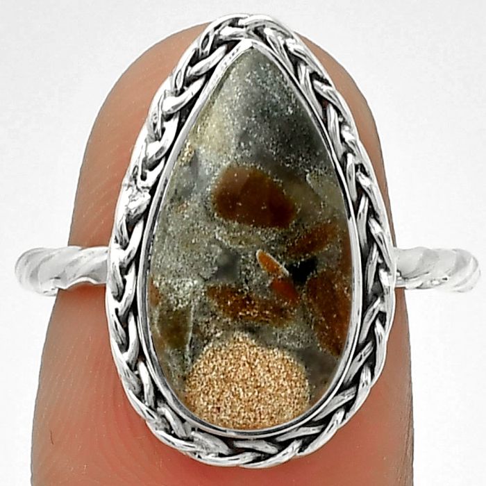 Natural Tabu Jasper Ring size-7 SDR189030 R-1142, 9x16 mm