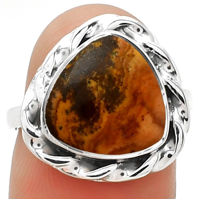 Natural Outback Jasper Ring size-7 SDR189177 R-1083, 12x12 mm