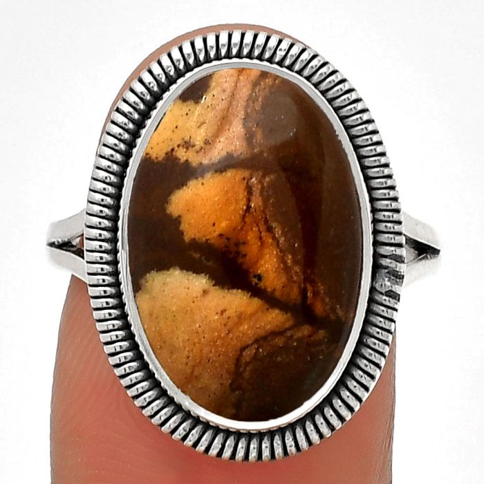 Natural Outback Jasper Ring size-8 SDR189318 R-1208, 12x17 mm