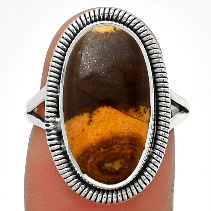 Natural Outback Jasper Ring size-7 SDR189357 R-1208, 10x18 mm