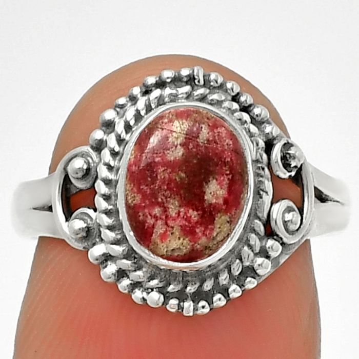 Natural Pink Thulite - Norway Ring size-7 SDR189767 R-1283, 6x8 mm