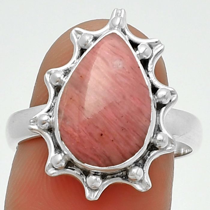 Natural Pink Tulip Quartz Ring size-8 SDR189901 R-1189, 10x14 mm