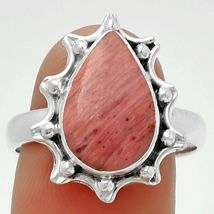 Natural Pink Tulip Quartz Ring size-9 SDR189927 R-1189, 9x14 mm