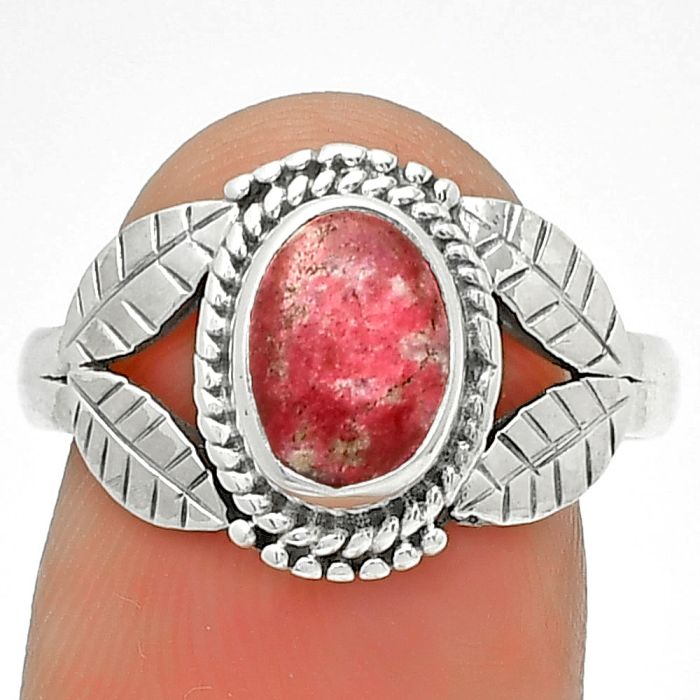 Natural Pink Thulite - Norway Ring size-8.5 SDR190076 R-1387, 6x9 mm