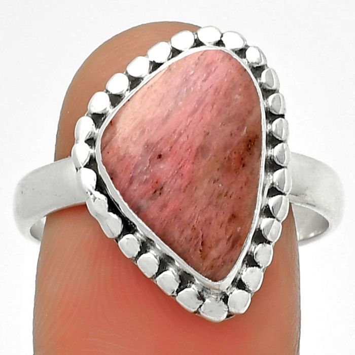 Natural Pink Tulip Quartz Ring size-9.5 SDR190167 R-1071, 10x15 mm