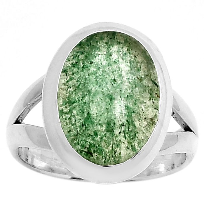 Natural Green Aventurine Ring size-7.5 SDR190221 R-1005, 10x14 mm