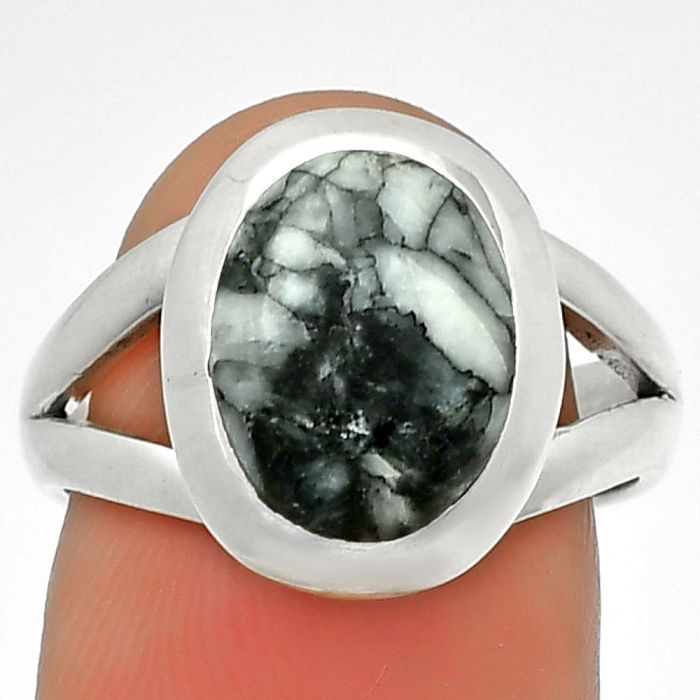 Natural Pinolith Stone Ring size-7 SDR190227 R-1005, 9x11 mm