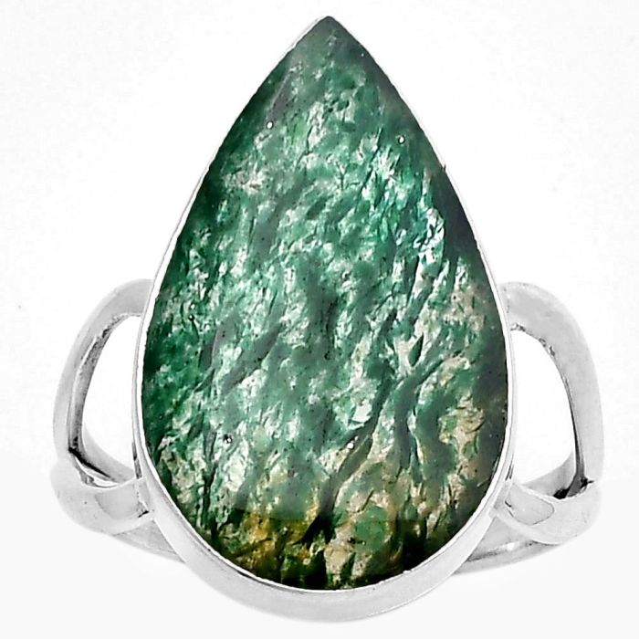 Natural Green Aventurine Ring size-9 SDR190352 R-1002, 14x22 mm