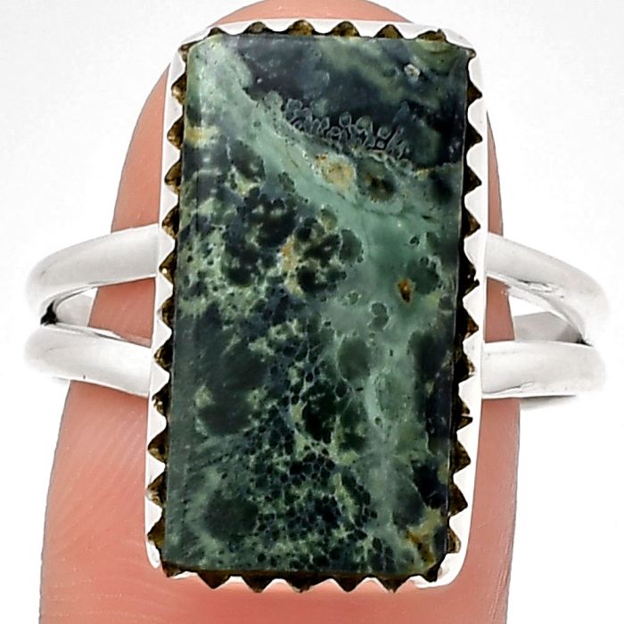 Natural Star Galaxy Jasper Ring size-9 SDR190356 R-1210, 11x19 mm