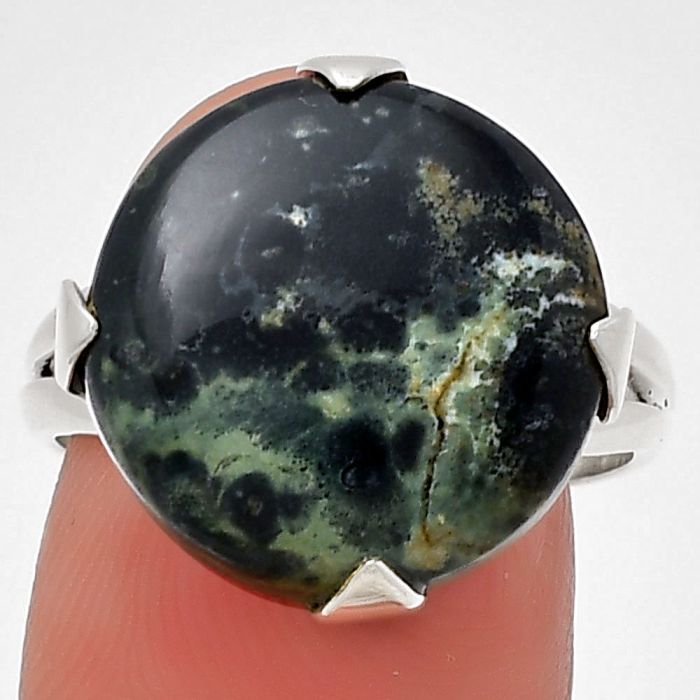 Natural Star Galaxy Jasper Ring size-8 SDR190378 R-1305, 16x16 mm