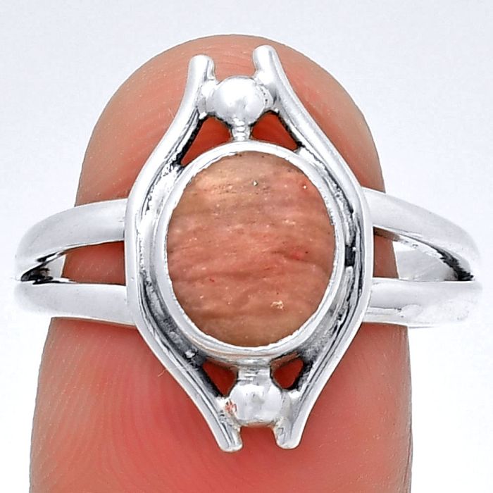 Natural Pink Tulip Quartz Ring size-8.5 SDR190759 R-1663, 7x9 mm