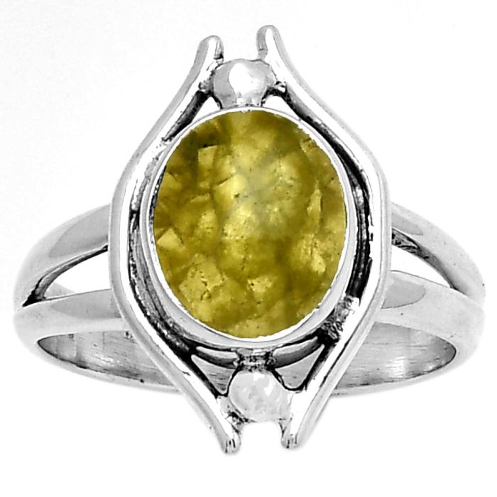 Natural Australian Prehnite Ring size-7.5 SDR190765 R-1663, 8x10 mm