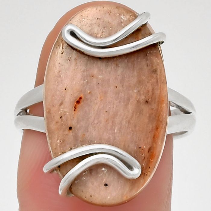 Natural Pink Tulip Quartz Ring size-8 SDR190939 R-1502, 14x22 mm