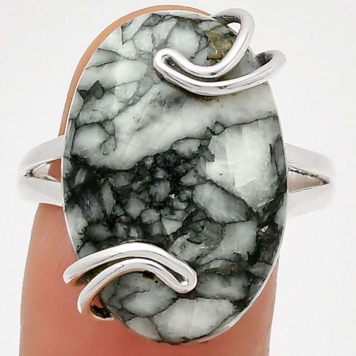 Natural Pinolith Stone Ring size-9.5 SDR190967 R-1502, 15x22 mm