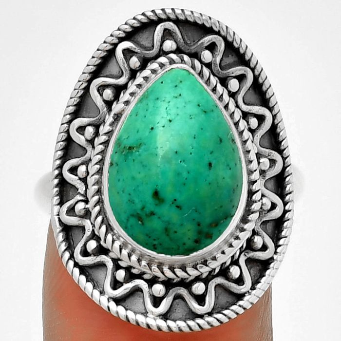 Natural Turquoise Magnesite Ring size-8 SDR191230 R-1501, 10x14 mm