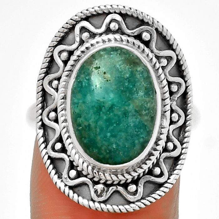 Natural Paraiba Amazonite Ring size-7.5 SDR191249 R-1501, 10x14 mm