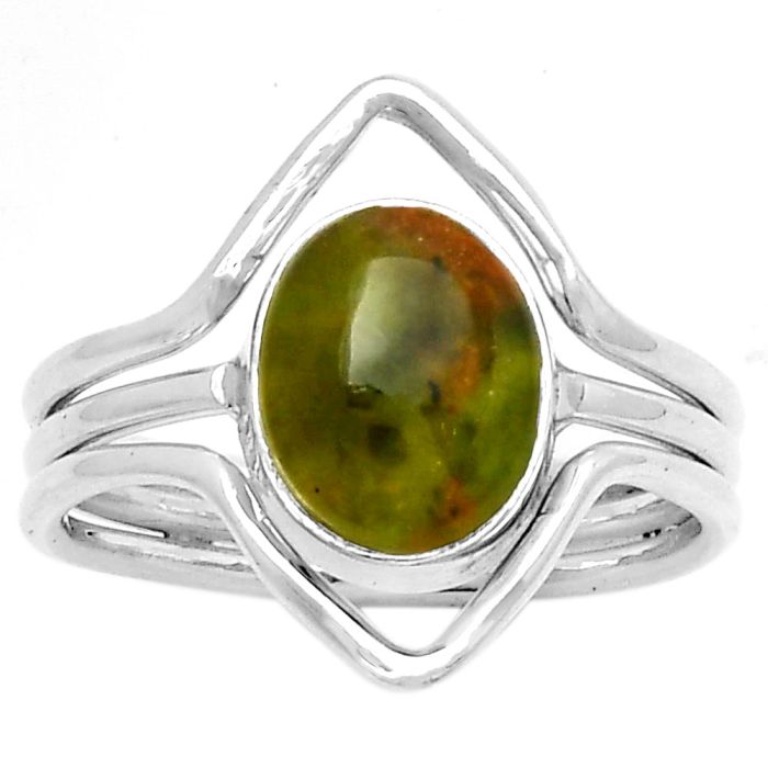 Natural Chrome Chalcedony Ring size-7 SDR191373 R-1460, 8x10 mm